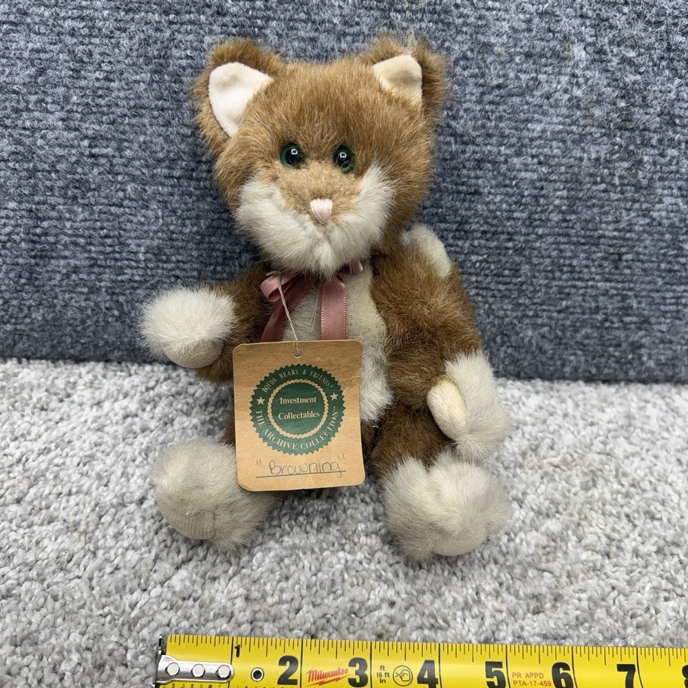 Boyds Browning Cat plush doll figure The Archive Collection brown animal toy